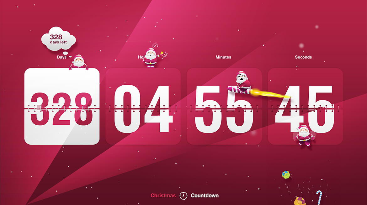 Christmas Clock & Countdown Screensaver